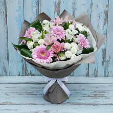 Букет цветов из:  Герберы, Альстромерии и Хризантемы в Мещерское