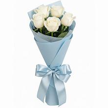 Букет 5 Белых роз Проуд в Мещерское