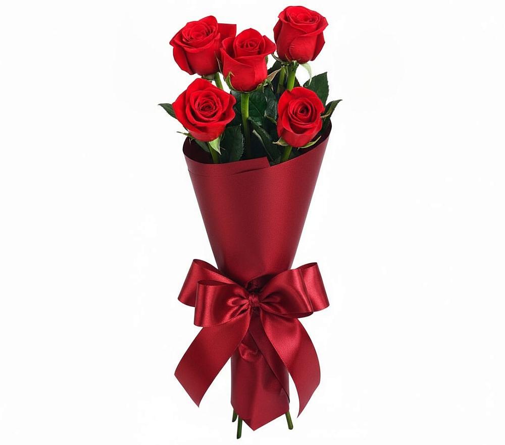 Букет 5 Красных роз Эдлесс Лав в Мещерское