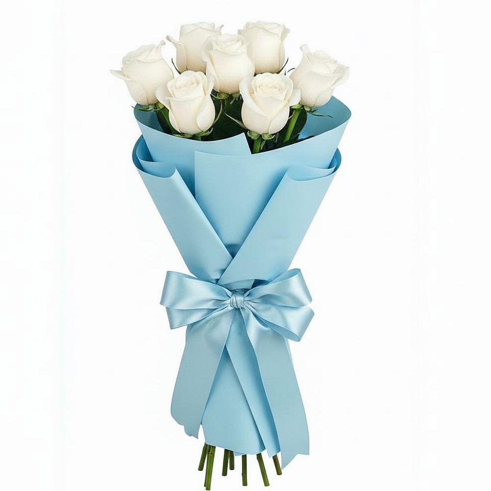 Букет 7 белых роз Проуд в Мещерское