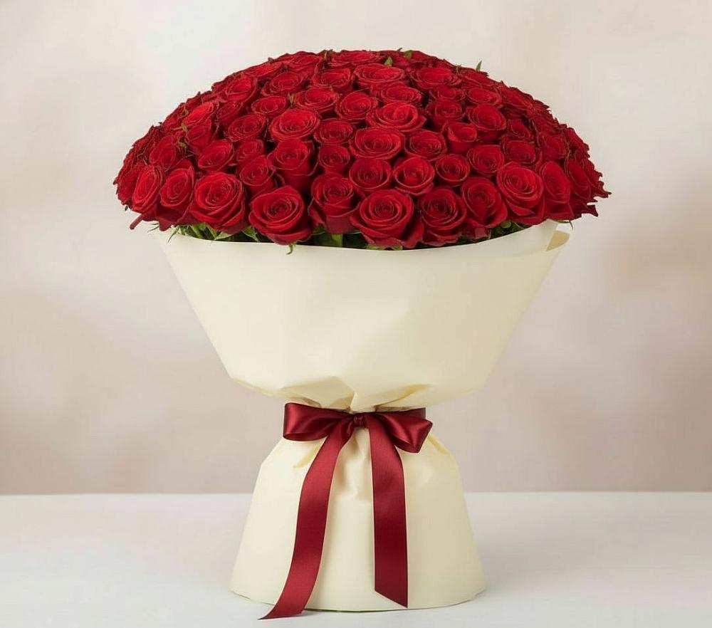 Букет 101 Красная роза Милано в Мещерское
