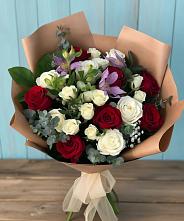 Букет цветов из:  Розы и Альстромерии в Мещерское