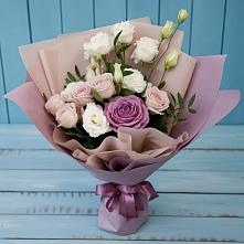 Букет цветов из:  Розы и Лизиантусы в Мещерское