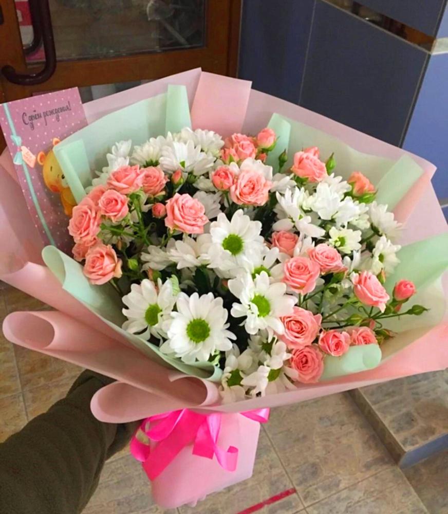 Букет цветов из: Розы и Хризантемы в Мещерское