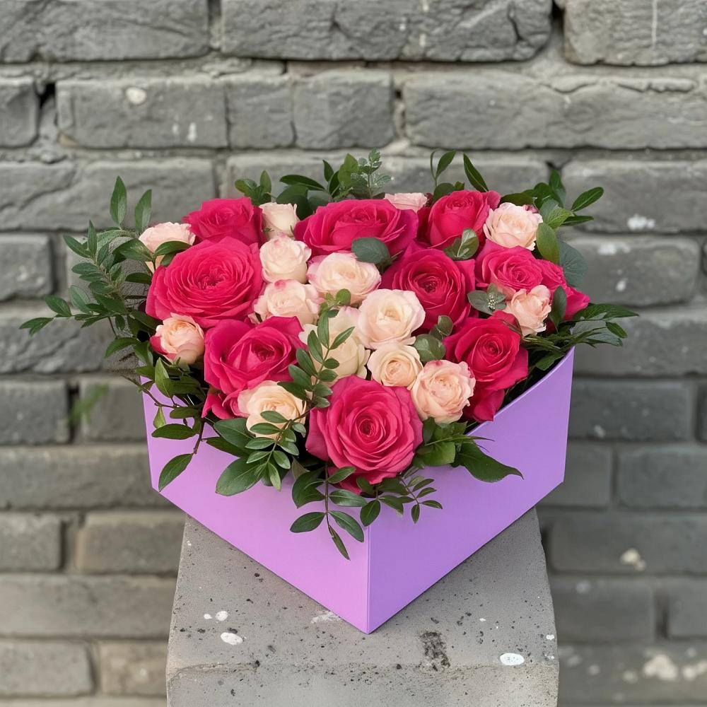 Цветочная композиция из Розы в коробке в Мещерское