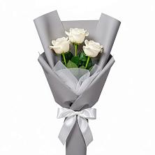 Букет 3 белые розы в Мещерское