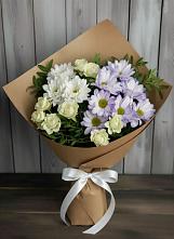 Букет цветов из:  Хризантемы и Розы #REPLACE_PRED# Мещерское