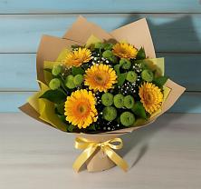 Букет цветов из:  Герберы и Хризантемы в Мещерское