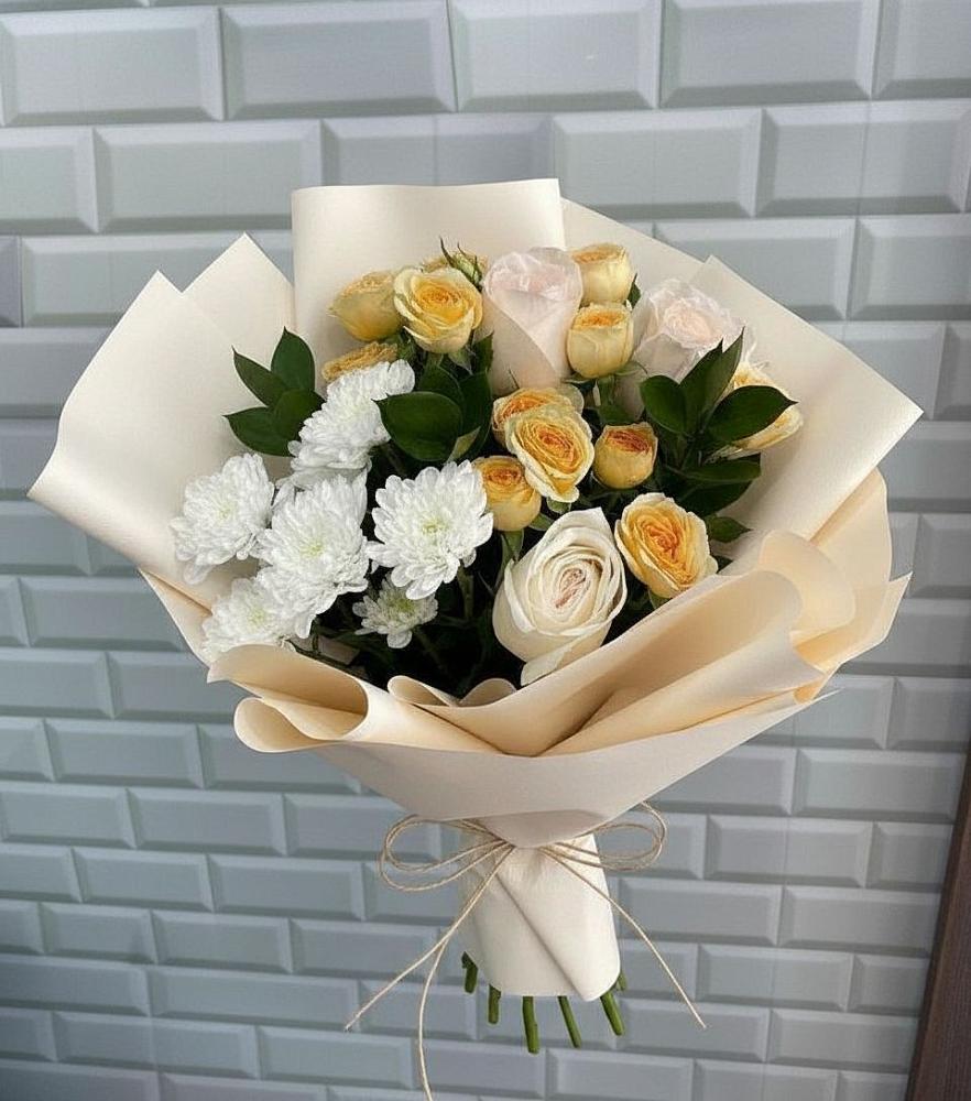 Букет цветов из: Розы и Хризантемы в Мещерское