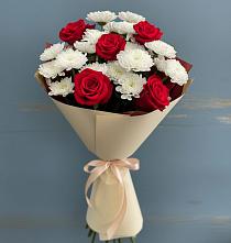Букет цветов из:  Розы и Хризантемы в Мещерское