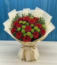 Букет цветов из:  Розы и Хризантемы в Мещерское