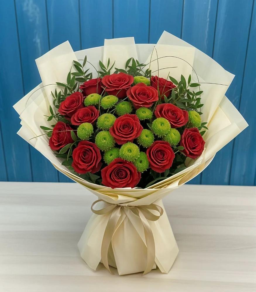 Букет цветов из: Розы и Хризантемы в Мещерское